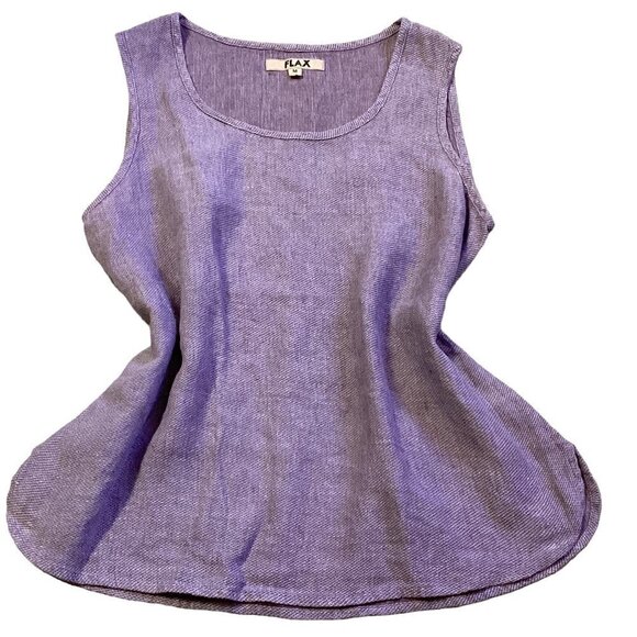 FLAX Linen Tank Top Sz M (10-14) Purple #37M - Picture 5 of 8